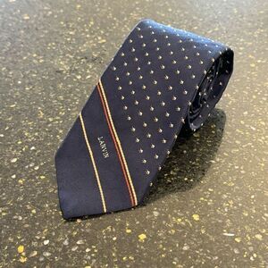 Vintage Lanvin Navy Blue Silk Tie.